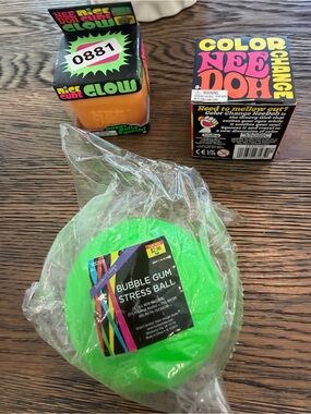Bubble Gum Stress Ball, GWPs Open boxes Nee Doh Glow Cube & Color Changing
